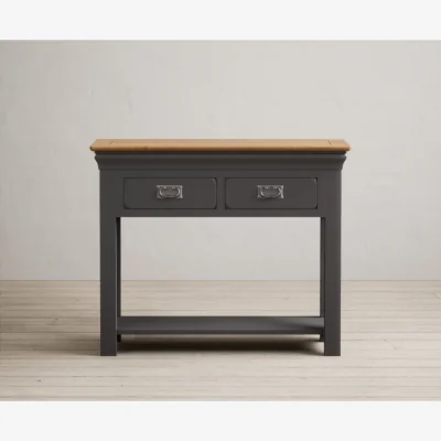 Oak&More Charwood Oak and Charcoal Painted Console Table