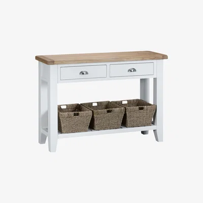 Oak&More Eden Oak and White Large Console Table