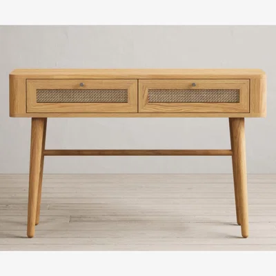 Oak&More Oak Rattan Console Table
