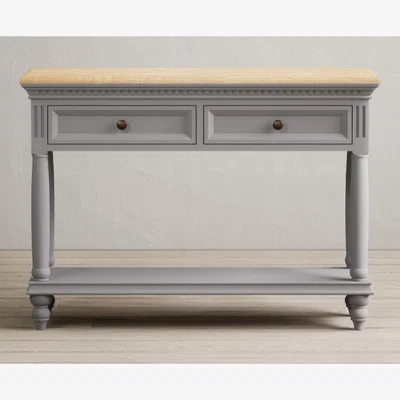 Oak&More Francis Oak and Light Grey Painted Console Table
