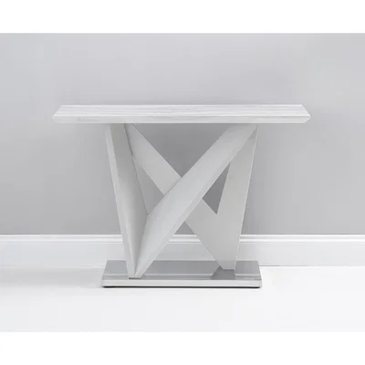 Oak&More Reims Marble Effect Carrera Light Grey Console Table