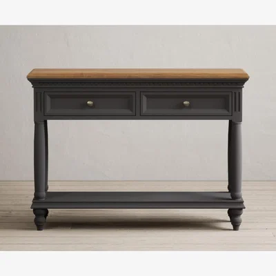Oak&More Francis Oak and Charcoal Grey Painted Console Table