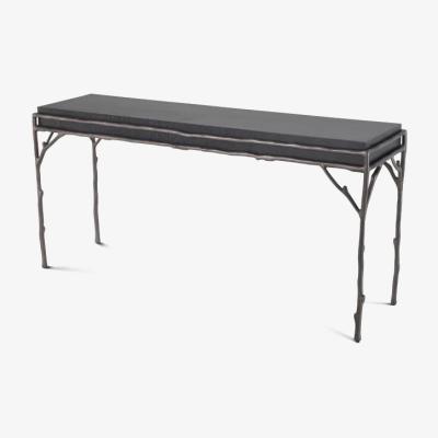 Olivia's Eichholtz Premier Console Table in Charcoal Grey Oak Veneer