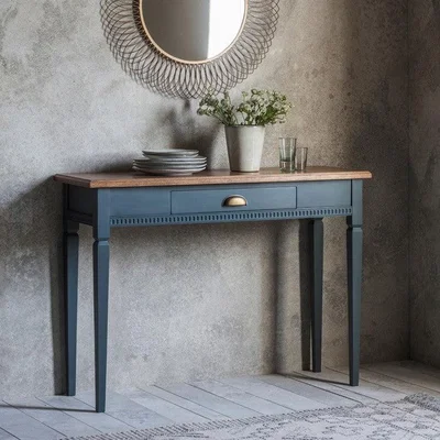 Olivia's Gallery Direct Bronte 1 Drawer Console Table in Storm Blue