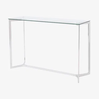 Olivia's Libra Midnight Mayfair Collection - Linton Console Table Stainless Steel And Glass