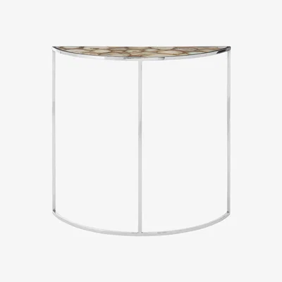 Olivia's Olivia's White Agate Half Moon Console Table