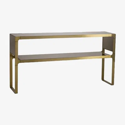 Olivia's Andrew Martin Evans Gold Console Table