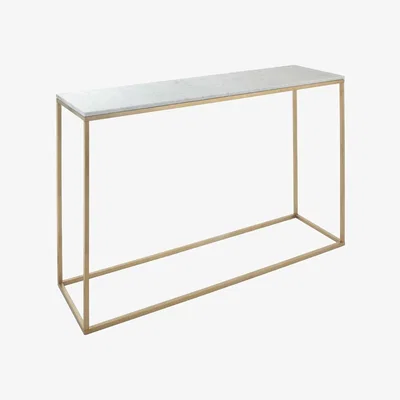 Olivia's RV Astley Faceby Console Brushed Gold Finish & Marble