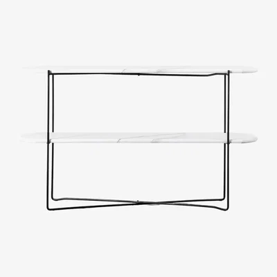 Olivia's Gallery Interiors Linford Console Table in White Marble
