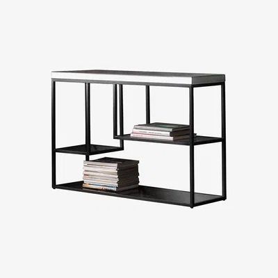 Olivia's Gallery Direct Pippard Mirrored Top Console Table in Black