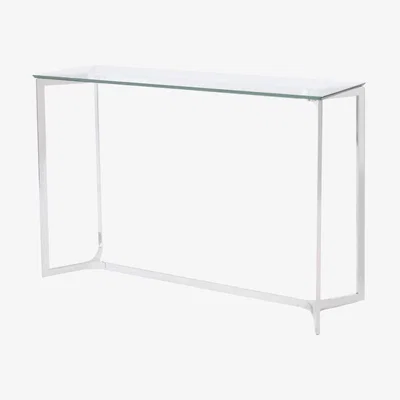 Olivia's Libra Linton Console Table Stainless Steel And Glass