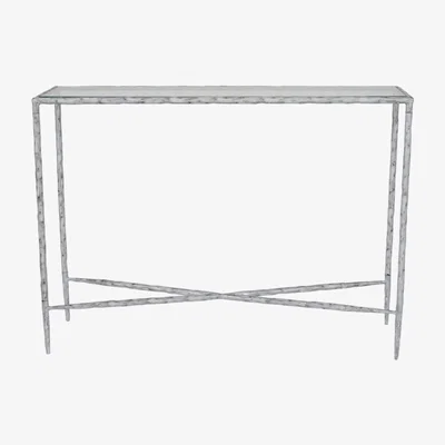 Olivia's Libra Calm Neutral Collection - Patterdale Hand Forged Console Table in Chalk White / Large