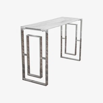 Olivia's Native Home Milano Marble Console Table Grey