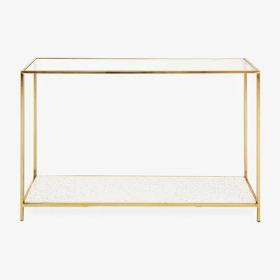 Olivia's Olivia's Nova Console Table in White & Gold