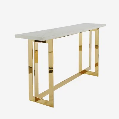 Olivia's Andrew Martin Sienna White Gold Console Table