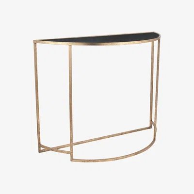 Olivia's Olivia's Portia Half Moon Console in Antique Gold and Black