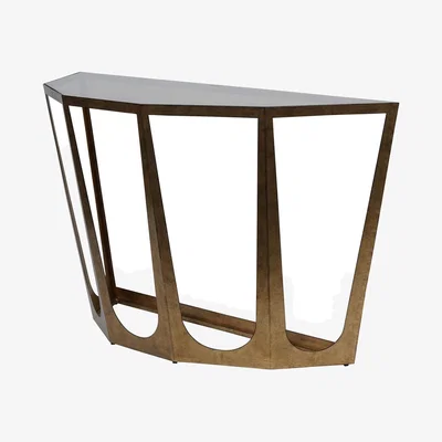 Olivia's Libra Interiors Terassa Catalan Style Champagne and Smoked Glass Console Table