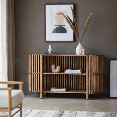 Olivia's Gallery Interiors Valentine Slatted Console Table Oak
