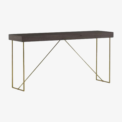 Olivia's Andrew Martin Bridge Brown Gold Console Table