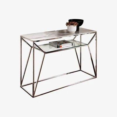 Olivia's Native Home Marble Glass Console Table