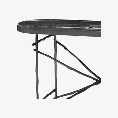 Olivia's Eichholtz Tomasso Console Table in Bronze Finish Portoro Marble