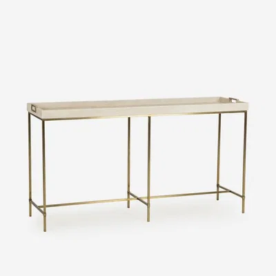 Olivia's Edith Console Table, Ivory Shagreen