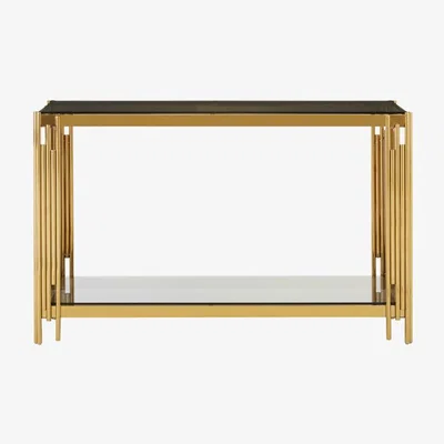 Olivia's Olivia's Allure Console Table Gold Linear / Gold