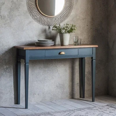 Olivia's Gallery Interiors Bronte 1 Drawer Console Table in Storm Blue | Outlet