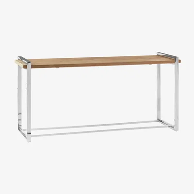 Olivia's Olivia's Otti Elm Wooden Console Table With Stainless Steel Base