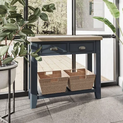 Downtown Downtown Hexham Painted Blue Console Table