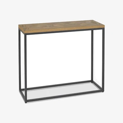 Downtown Vancouver Rustic Oak Narrow Console Table In LightWood