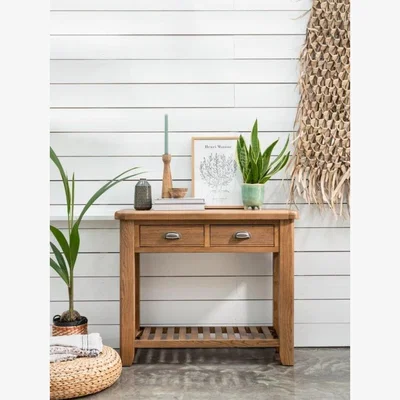 Downtown Juniper Console Table - Smoked Oak In SmokedOak
