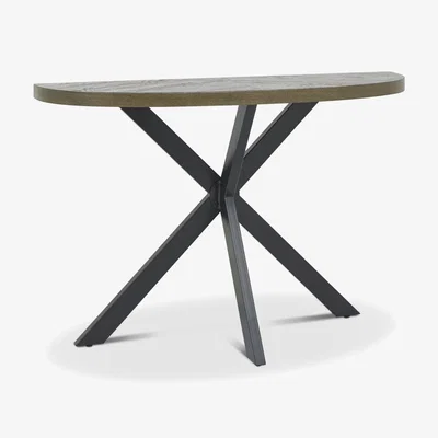 Downtown Downtown Winnipeg Fumed Oak Console Table, Ripped