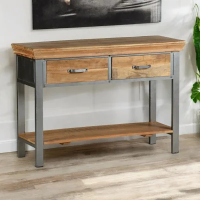 OAT Home Cork Wooden 2 Drawer Console Table