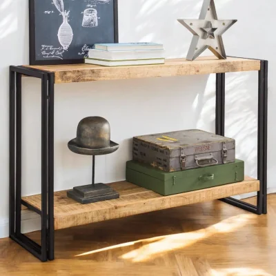 OAT Home Sligo Industrial Metal & Wood Console Table