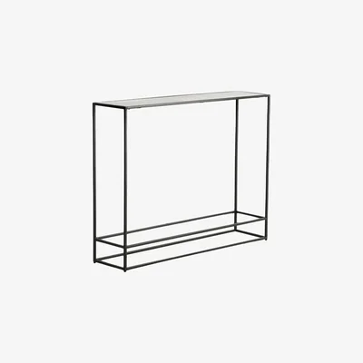 Perch and Parrow Rubin Console Table in Antique Silver