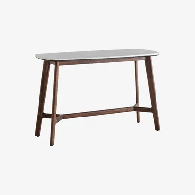 Perch and Parrow Palma Acacia and Marble Console Table