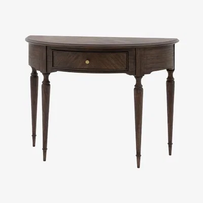 Perch and Parrow Chateau Demi Lune Table in Coffee