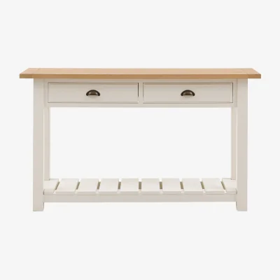Perch and Parrow Harvest Console Table in White