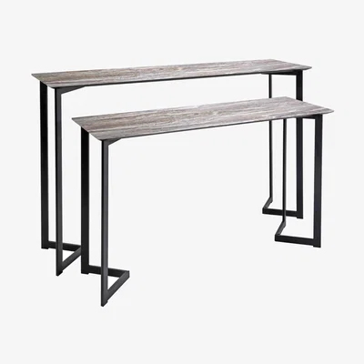 Pagazzi Lulani Brown Stone Nested Console Tables