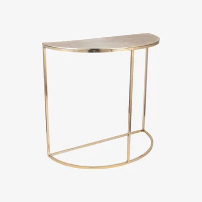 Pagazzi Half Moon Champagne Gold Console Table