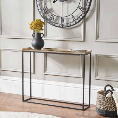 Pagazzi Franklin Black & Gold Metal Console Table