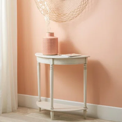 Pagazzi Heritage Elizabeth White Half Moon Console Table