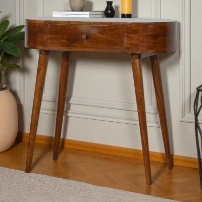 The Range Solid Mango Wood Albion Chestnut Console - Chestnut