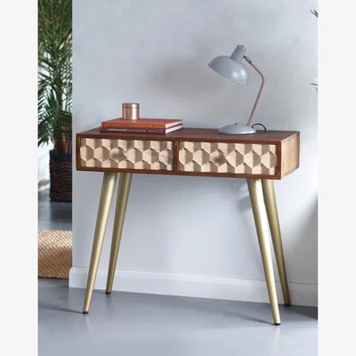 The Range Edison Modern Console TableDesk - Brown