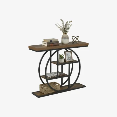 The Range 4-Tier Narrow Entryway Console Table - Brown