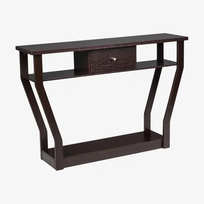 The Range Hallway Console Table with Drawer - Brown