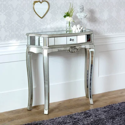 The Range Half Moon Mirrored Console Table - Tiffany Range