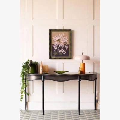 Rockett St George Black & Gold Antiqued-Style Console Table
