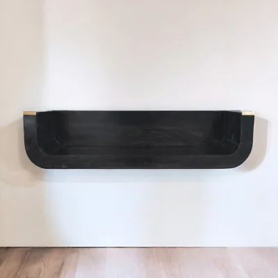 The Range Solid Wood Indira Floating Console Table - Black